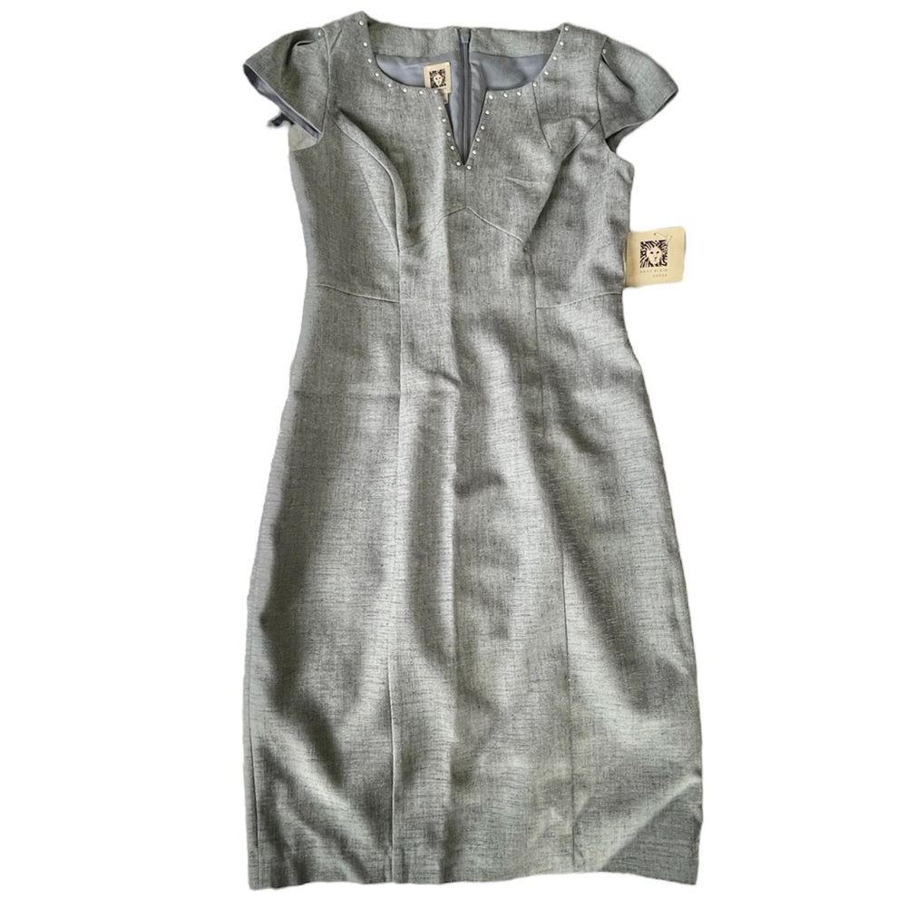 New w/ Tags Anne Klein Light Blue Sheath Dress with decorative rivets Size 2